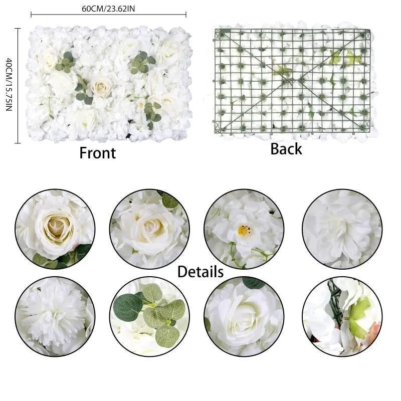 Panou Floral cu flori albe si frunze, 40x60cm,