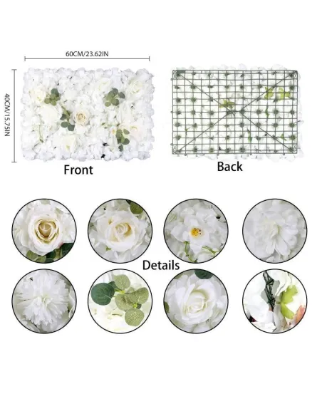 Panou Floral cu flori albe si frunze, 40x60cm,