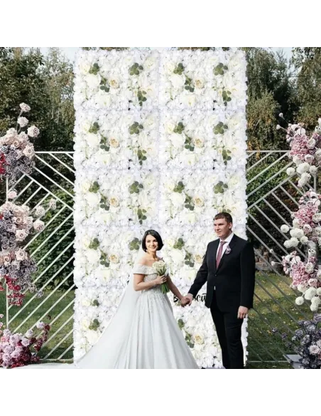 Panou Floral cu flori albe si frunze, 40x60cm,