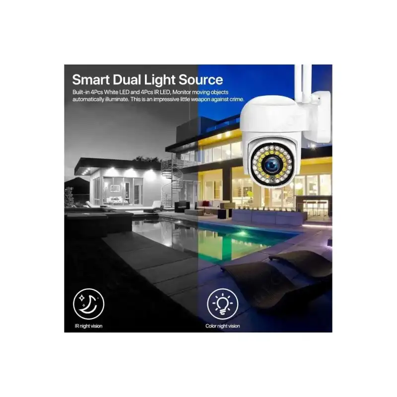 Set 2 Camere IP 360° WiFi JT-8161QJ cu 4 Carduri 32GB | Live & Noapte