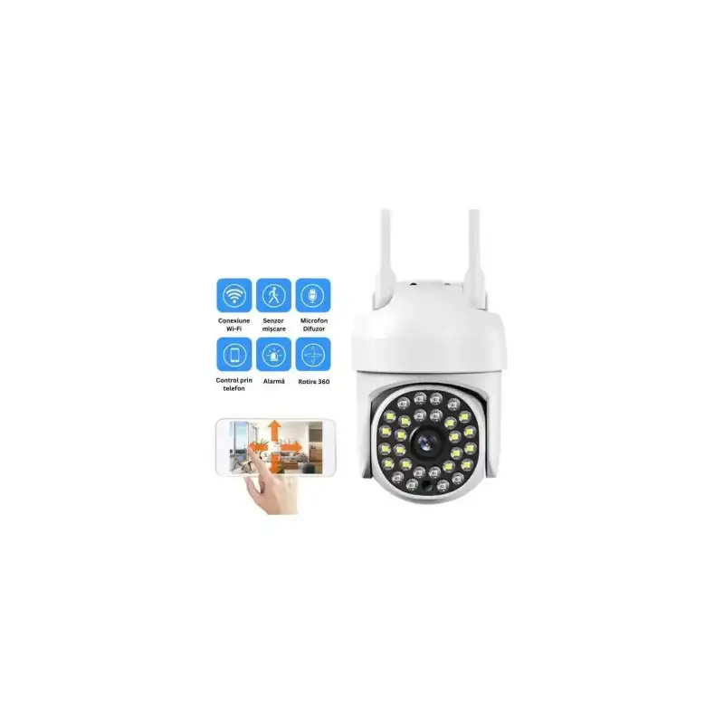 Set 2 Camere IP 360° WiFi JT-8161QJ cu 4 Carduri 32GB | Live & Noapte