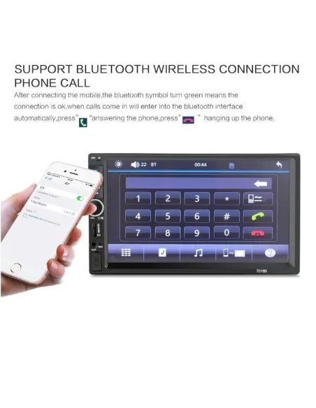 MP5 cu Ecran Touch HD de 7", 7018B, Bluetooth, Telecomanda, Negru