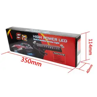 Lampa de avertizare cu lumina stroboscopica auto cu 12 LED-uri, rosu/negru, 57x34cm