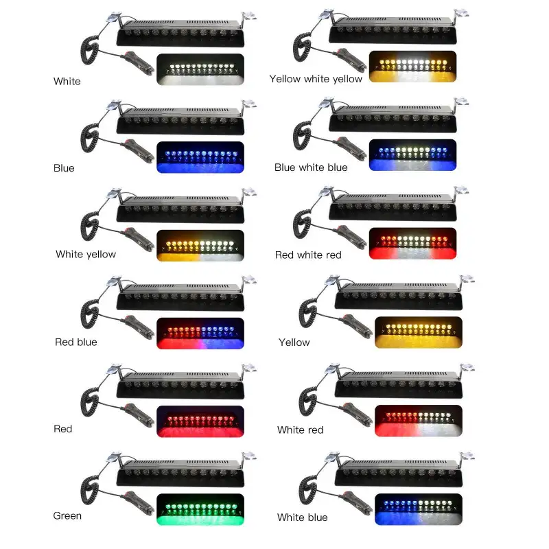 Lampa de avertizare cu lumina stroboscopica auto cu 12 LED-uri, rosu/negru, 57x34cm