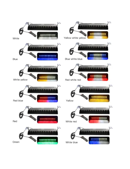 Lampa de avertizare cu lumina stroboscopica auto cu 12 LED-uri, rosu/negru, 57x34cm