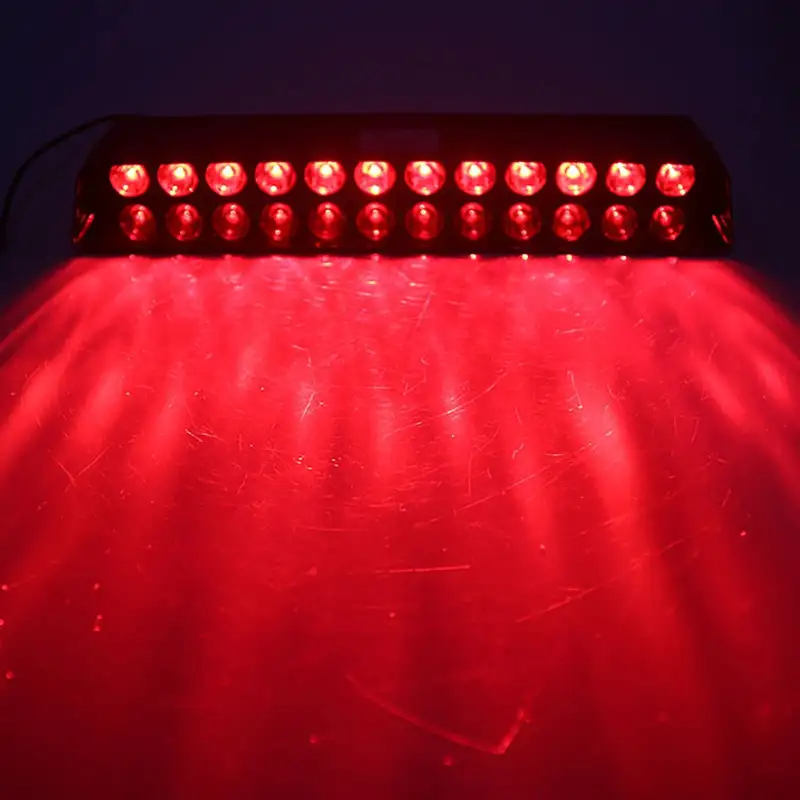 Lampa de avertizare cu lumina stroboscopica auto cu 12 LED-uri, rosu/negru, 57x34cm