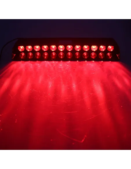 Lampa de avertizare cu lumina stroboscopica auto cu 12 LED-uri, rosu/negru, 57x34cm