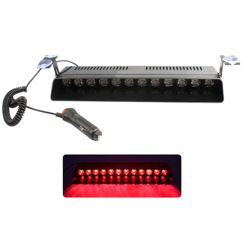 Lampa de avertizare cu lumina stroboscopica auto cu 12 LED-uri, rosu/negru, 57x34cm