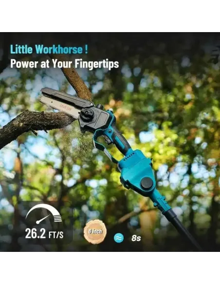 Mini Drujba 6 inch cu Brat Telescopic 2m, 48V, 2 Acumulatori, Unghi Reglabil de taiere