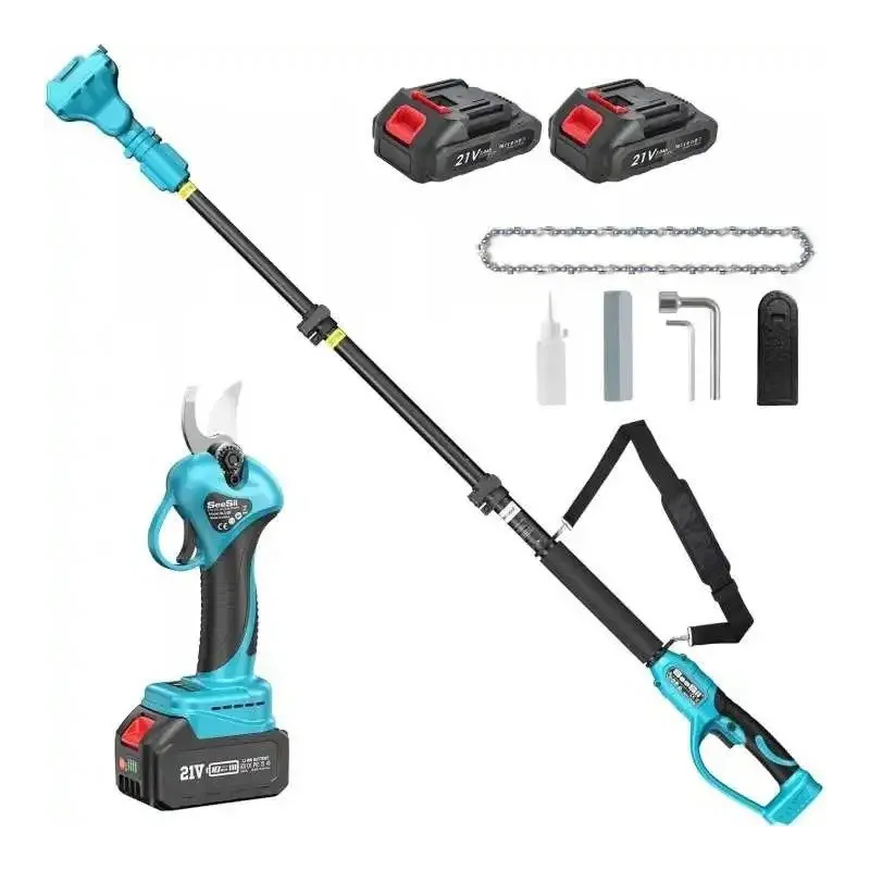 Foarfeca de Gradina , 48V, 2 Acumulatori, Brat Telescopic 2m, Unghi Reglabil de Taiere-07