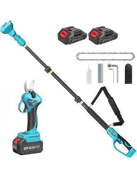 Foarfeca de Gradina , 48V, 2 Acumulatori, Brat Telescopic 2m, Unghi Reglabil de Taiere-07