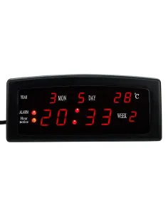 Ceas digital LED 909A cu alarma, calendar si termometru