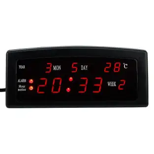 Ceas digital LED 909A cu alarma, calendar si termometru