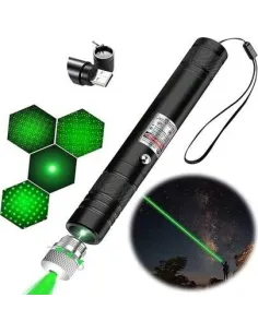Laser cu fascicul verde-rosu reincarcabil prin usb cu capac instelat