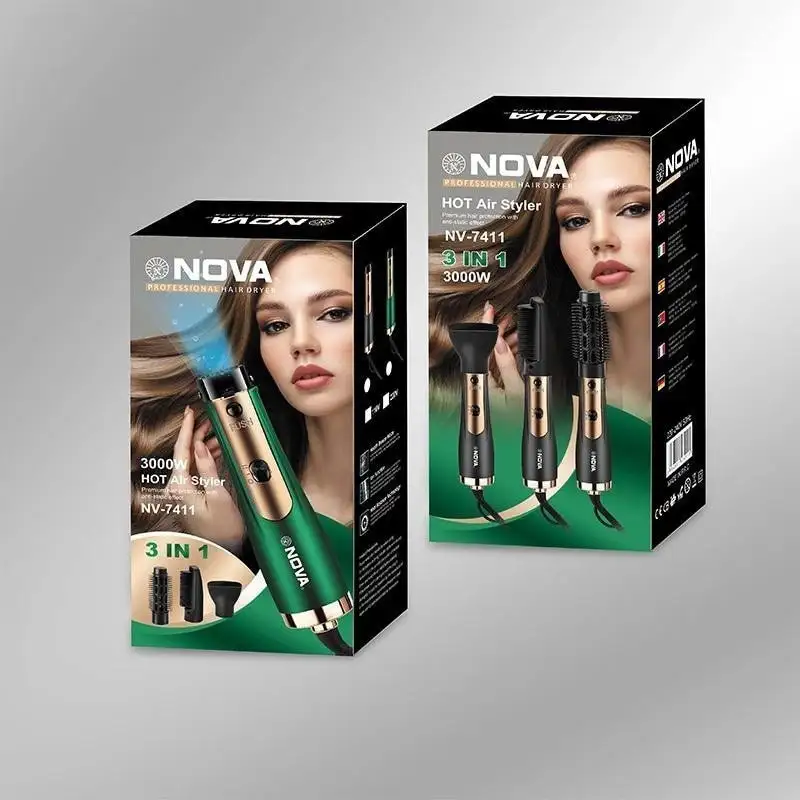 Perie electrica 3 in 1 Hot 3000W, Uscare, Ondulare, Indreptare