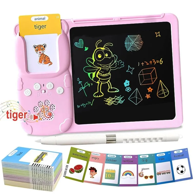 Set tableta LCD 2 in 1 pentru copii, cu cititor de carduri, MorFansi 3 ani+