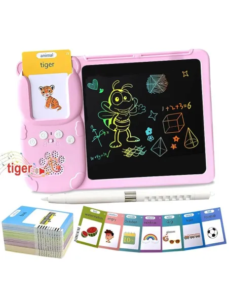Set tableta LCD 2 in 1 pentru copii, cu cititor de carduri, MorFansi 3 ani+