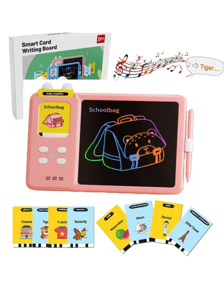 Set tableta LCD 2 in 1 pentru copii, cu cititor de carduri, MorFansi 3 ani+