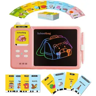 Set tableta LCD 2 in 1 pentru copii, cu cititor de carduri, MorFansi 3 ani+