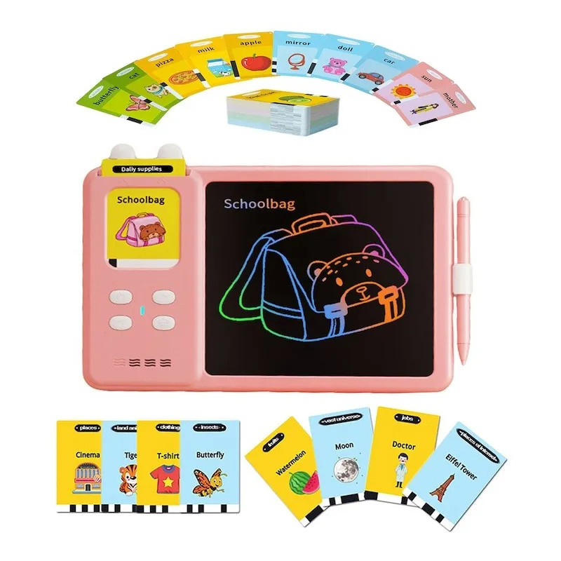 Set tableta LCD 2 in 1 pentru copii, cu cititor de carduri, MorFansi 3 ani+