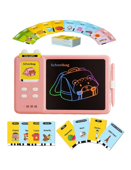 Set tableta LCD 2 in 1 pentru copii, cu cititor de carduri, MorFansi 3 ani+