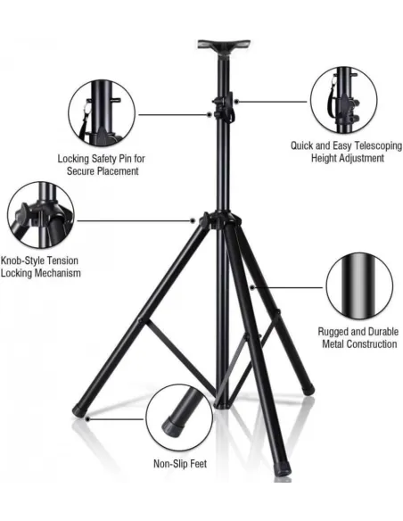 Trepied boxe cu suport de plastic, 1.5M, 40kg maxim, negru KMJ-001