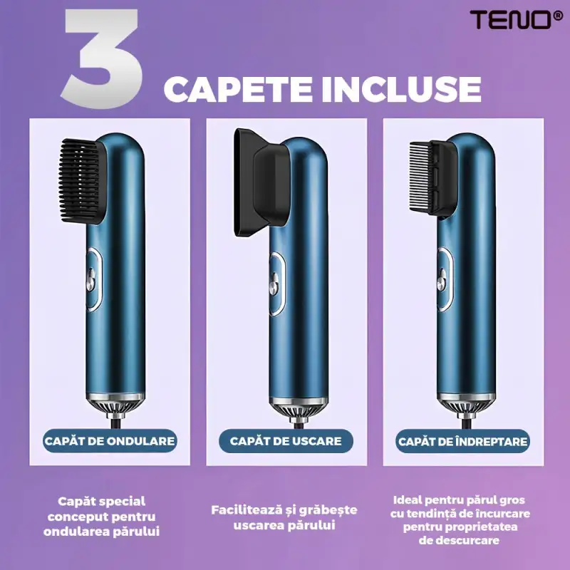 Uscator 3 in 1 Profesional de Par 3 accesorii incluse, 1200W