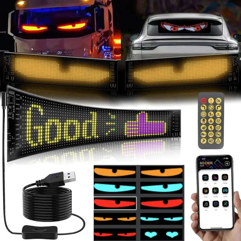 Set 2 x Lampă LED dinamică inteligentă colorată model ochi, cu control prin aplicație 60cmx17cm