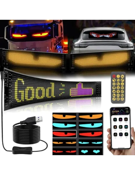 Set 2 x Lampă LED dinamică inteligentă colorată model ochi, cu control prin aplicație 60cmx17cm