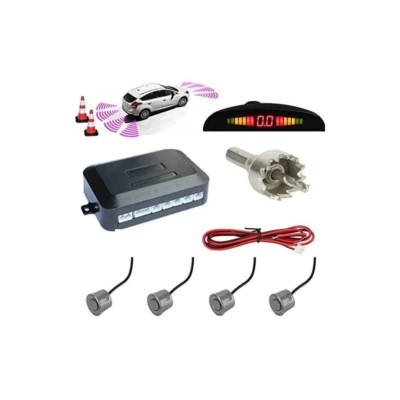 Kit 4 senzori de parcare cu display radar monitor Voltaj 12V-22mm