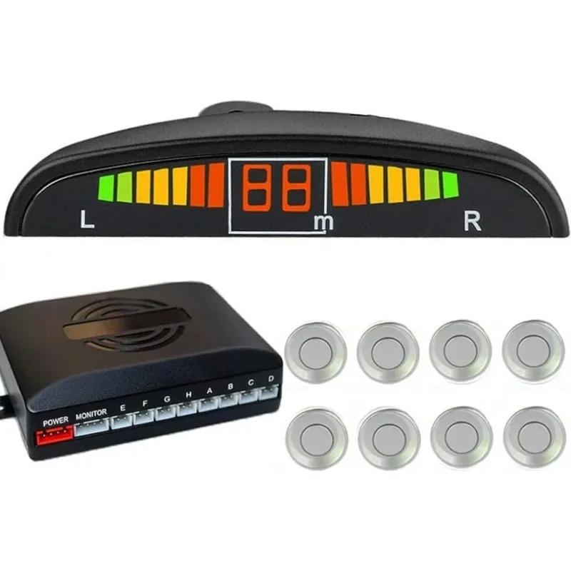 Kit 4 senzori de parcare cu display radar monitor Voltaj 12V-22mm