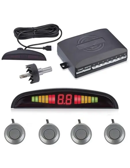 Kit 4 senzori de parcare cu display radar monitor Voltaj 12V-22mm