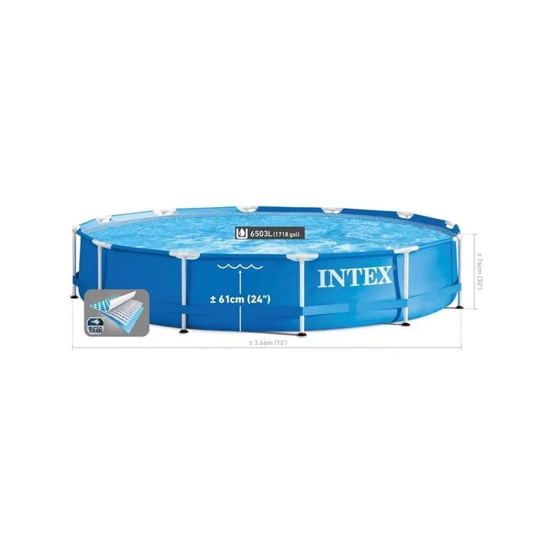 Piscina cadru metalic Intex, 366×76 cm, 6500 litri