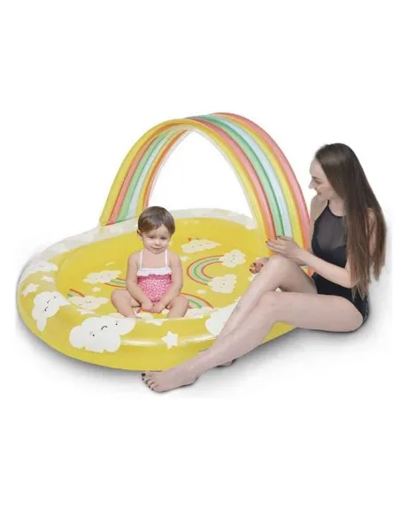 Piscina acoperita galbena model curcubeu 144x128x84cm