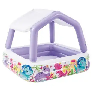 Piscina copii cu acoperis culoare violet 157×157×122 cm