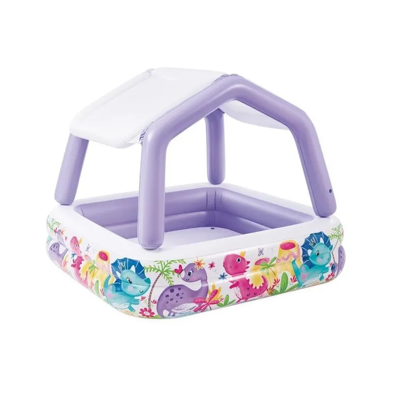 Piscina copii cu acoperis culoare violet 157×157×122 cm