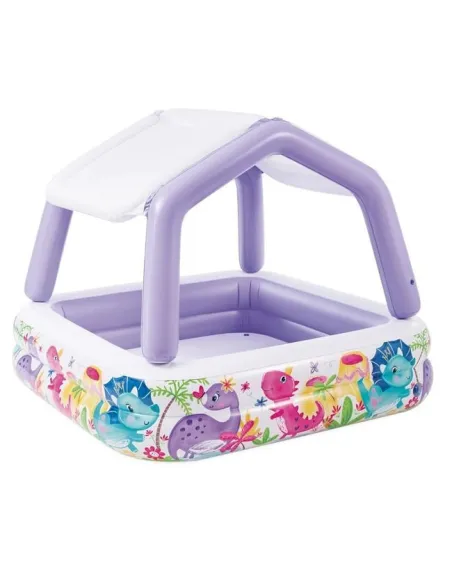 Piscina copii cu acoperis culoare violet 157×157×122 cm