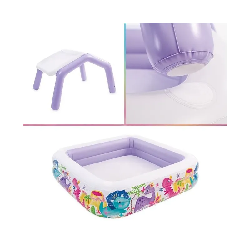 Piscina copii cu acoperis culoare violet 157×157×122 cm
