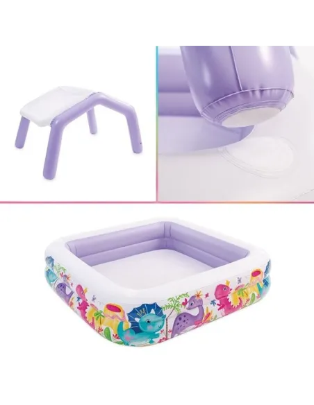 Piscina copii cu acoperis culoare violet 157×157×122 cm