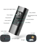 Compresor Auto portabil F7112, Wireless,Afisaj LED, Negru