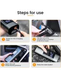 Compresor Auto portabil F7112, Wireless,Afisaj LED, Negru