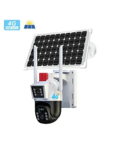 Camera de supraveghere solara dubla, cu SIM 4G, V380PRO, Dasgut, 6mp 2