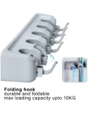 Suport de perete cu 5 sloturi si 6 carlige multifunctionale