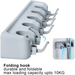 Suport de perete cu 5 sloturi si 6 carlige multifunctionale 2