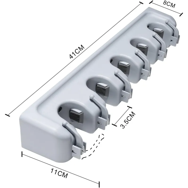 Suport de perete cu 5 sloturi si 6 carlige multifunctionale