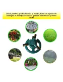 Aspersor pentru gradina cu 3 Brate, 12 Duze pulverizare, 360 Grade