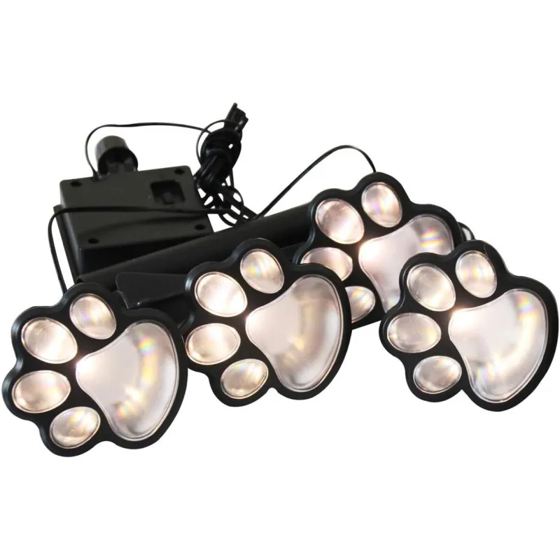 Set 4 Lămpi Solare Paw Print – Iluminare Decorativă cu Labuțe