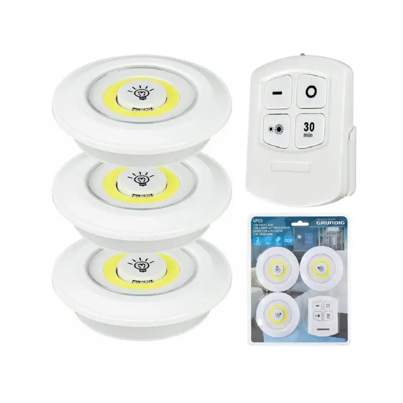 Set 3 lampi LED 3W COB cu telecomanda