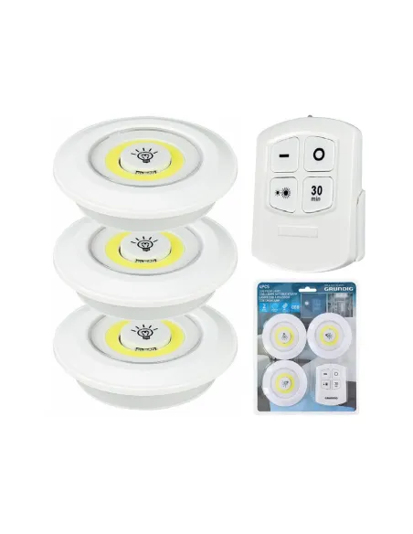 Set 3 lampi LED 3W COB cu telecomanda