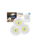 Set 3 lampi LED 3W COB cu telecomanda